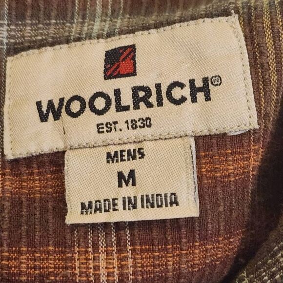 Woolrich Brown Plaid Medium Weight Button Down Shirt Men's Medium (4054) - Picture 4 of 7